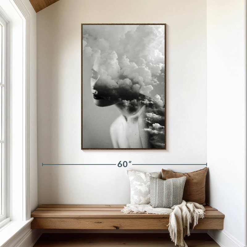 Cloudy Mind, 31" x 46", Floating Frame Walnut