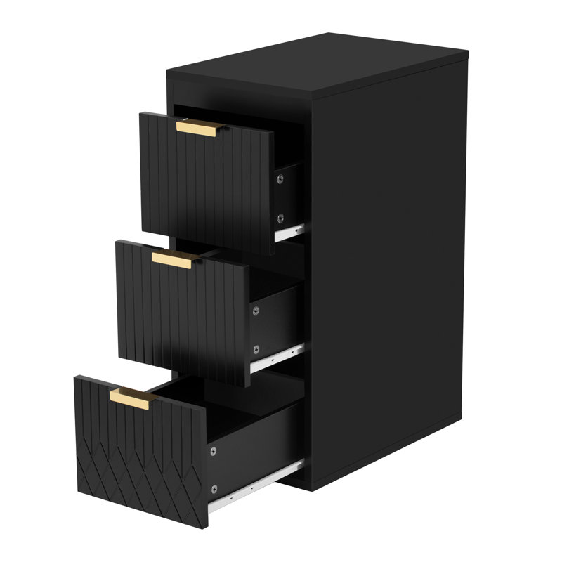 Armoire murale noire 24 po avec rangement latéral, panneau de fibres à densité moyenne et fer