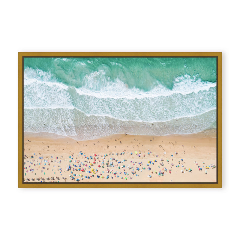 Coastal Retreat Summer Beach by  - Picture Frame Photograph on Paper, 16" H x 24" W x 1.125" D, Beige, Framed Matted Print