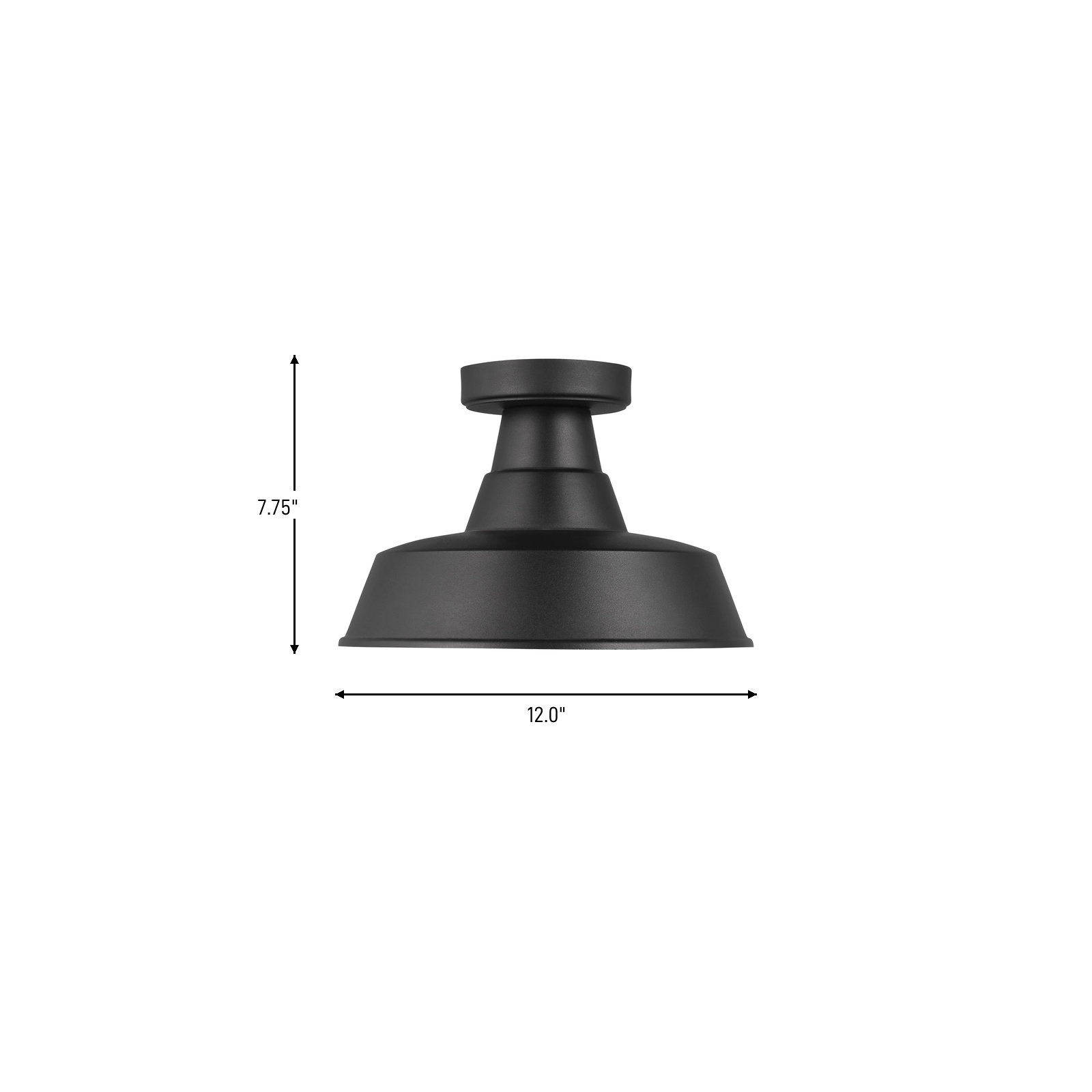 Blakeston Bell Outdoor Semi Flush Mount, Black