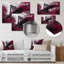 Rose, gris, pont de Brooklyn, New York, reproduction d'art murale - pont-987925980-987925976