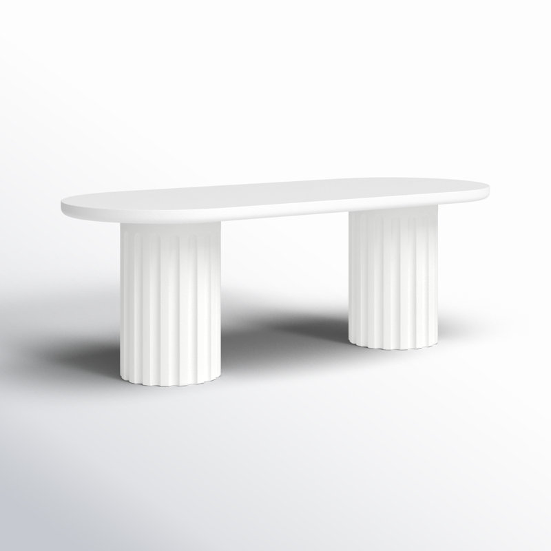 Pipperidge 86.5'' Stone Outdoor Dining Table