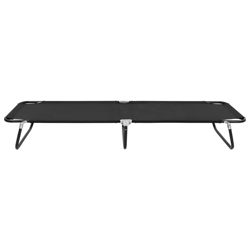 Natchez Folding Sunlounger Outdoor Cot, Black
