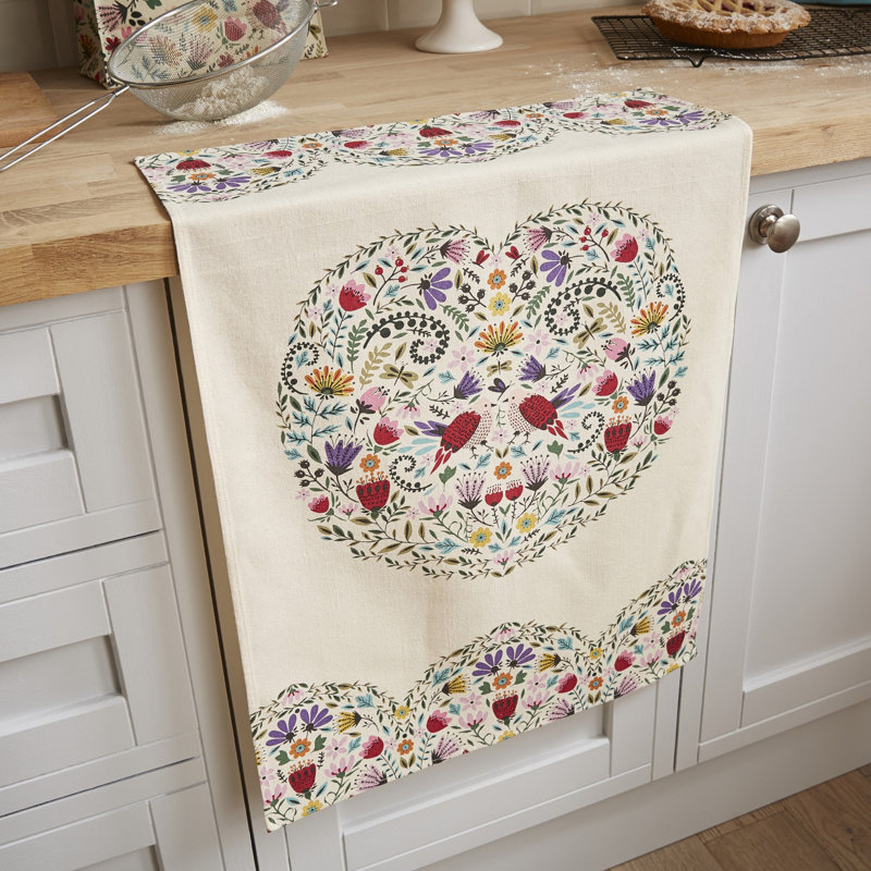 Cotton Floral Tea Towel Kitchen Towel