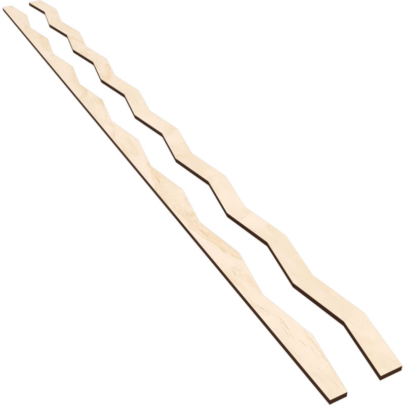 Eastport Adjustable Wood Decorative Slat Wall Panel Kit, 47" H x 1.5" W x 0.25" D, Bouleau