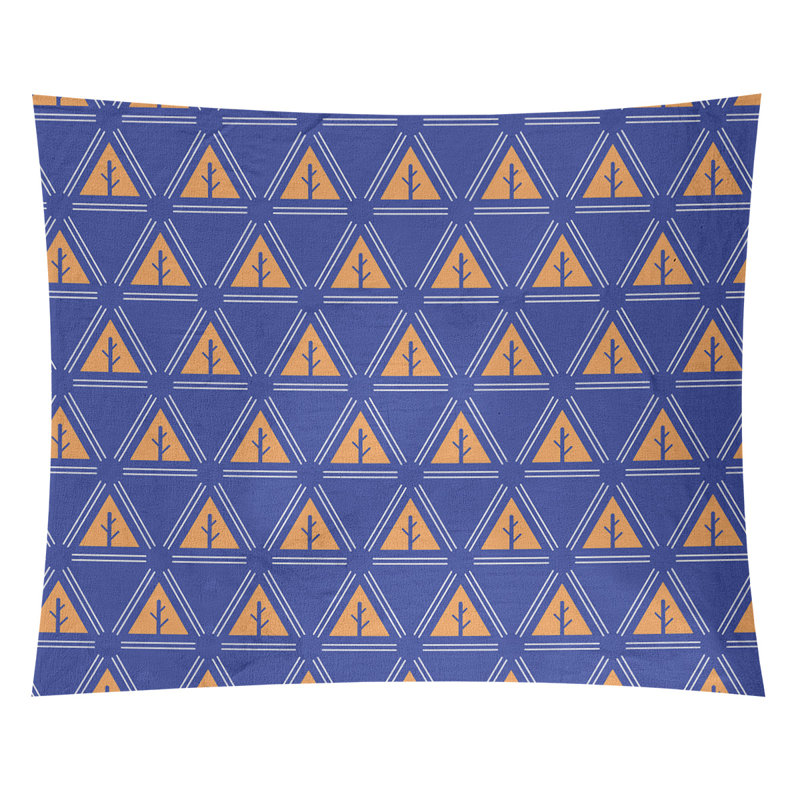Tapisserie Barbra, H 51 po x l 60 po, Bleu / Orange