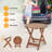 Saidie Round Acacia Folding Outdoor Side Table , 18.11'' in. W 18.11'' in. D