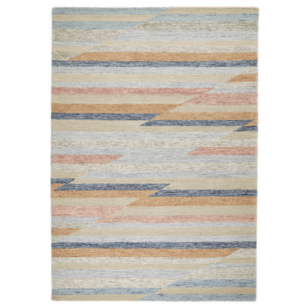 Connerton Hand Tufted Wool/Cotton Pink/Blue/Orange Rug