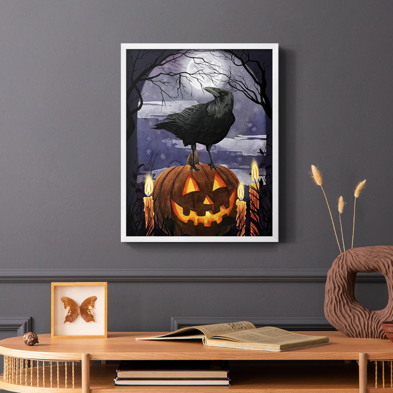 Midnight Magic I Framed Print - Solid Wood, White, 10" H x 8" W