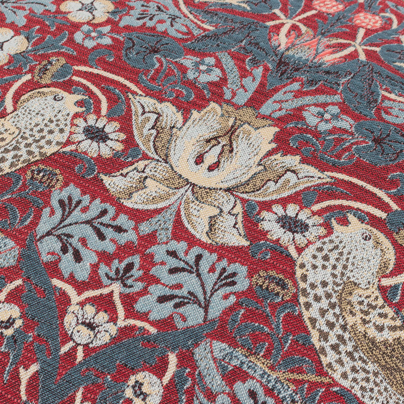 Strawberry Thief Down Blend Floral Square Cushion, Red