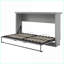 Panneau de fibres à densité double Lit escamotable en métal, aucun sommier requis, capacité de 1000 lb, gris pour chambre d'amis