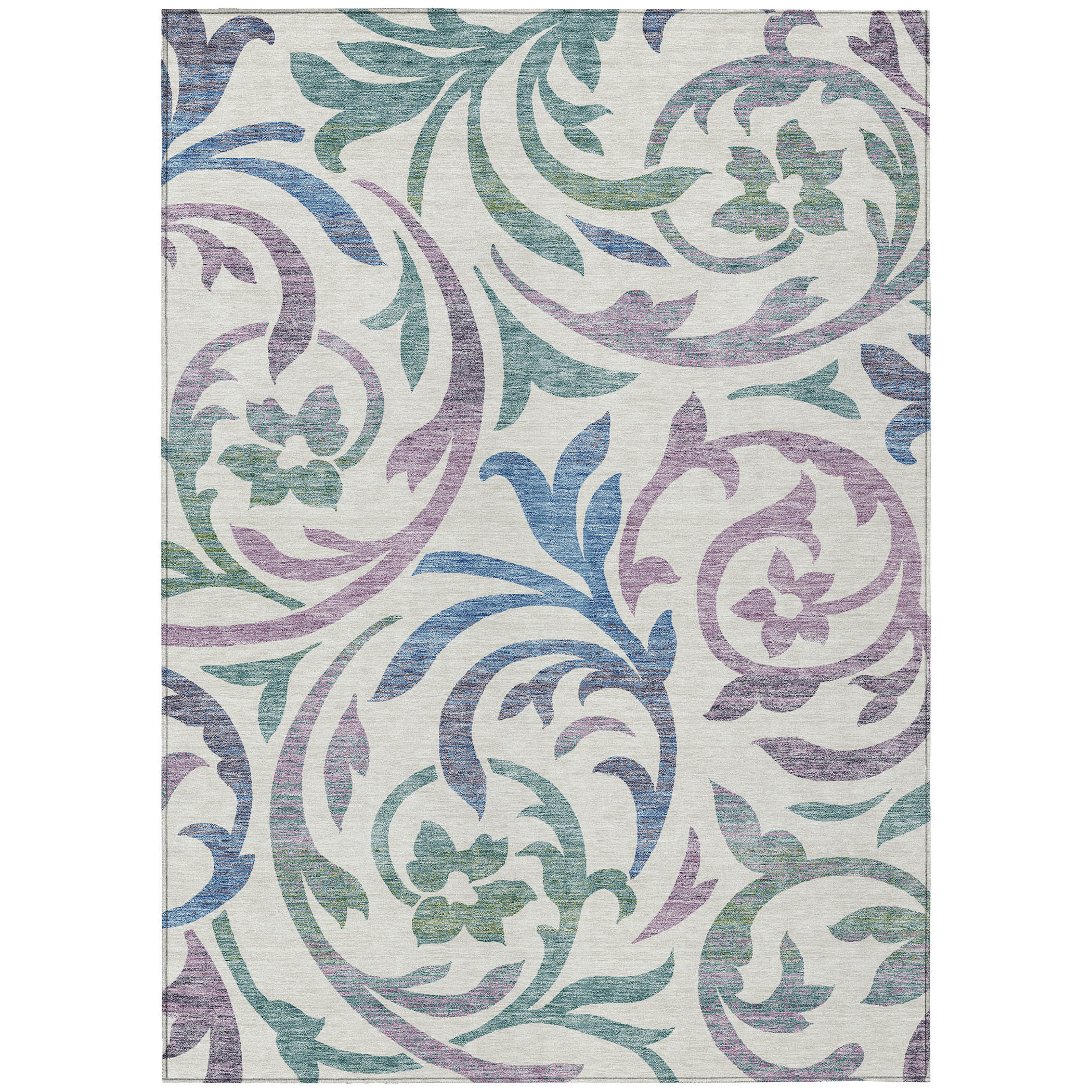 HomeRoots 10' X 14' Purple Floral Washable Indoor Outdoor Area Rug ...