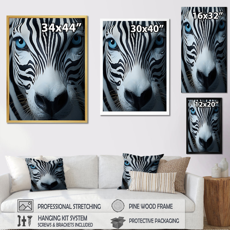 Motif zébré noir et blanc dynamique II, Noir, H 32 po x l 24 po x P 1 po