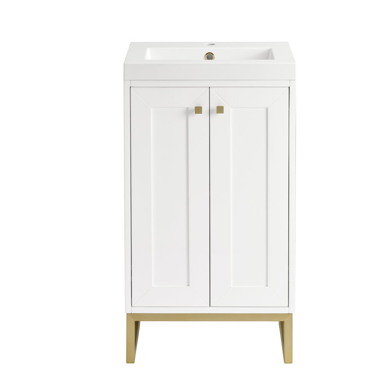 Chianti 20'' W Single Vanity, Radiant Gold, Glossy White
