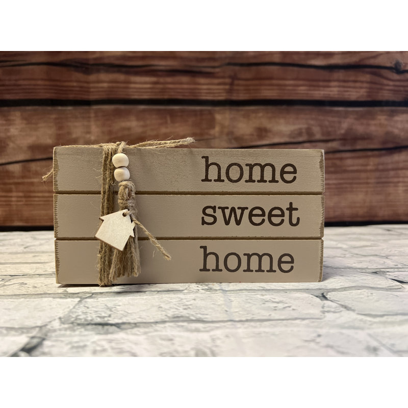 Home Sweet Home Wooden Book Stack