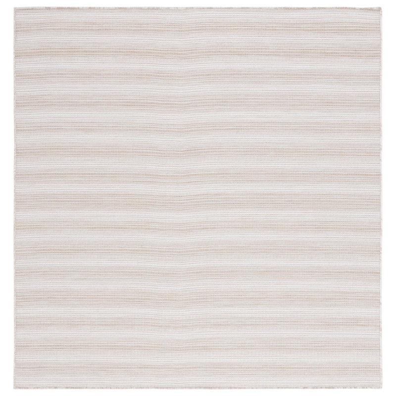 Tapis intérieur / extérieur beige Abeda, Carré 6 pi 5 po