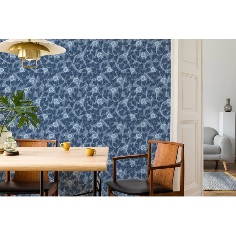 Climbing Vine - Wallpaper, Navy, Premium Paper