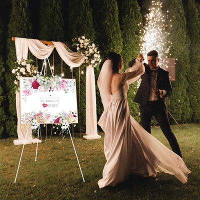Chevalet pliable de 63 pouces avec sac de transport, trépied portatif, convenant à une affiche de mariage, peinture, affiches, œuvres d'art, foires commerciales, blanc 1 pièce