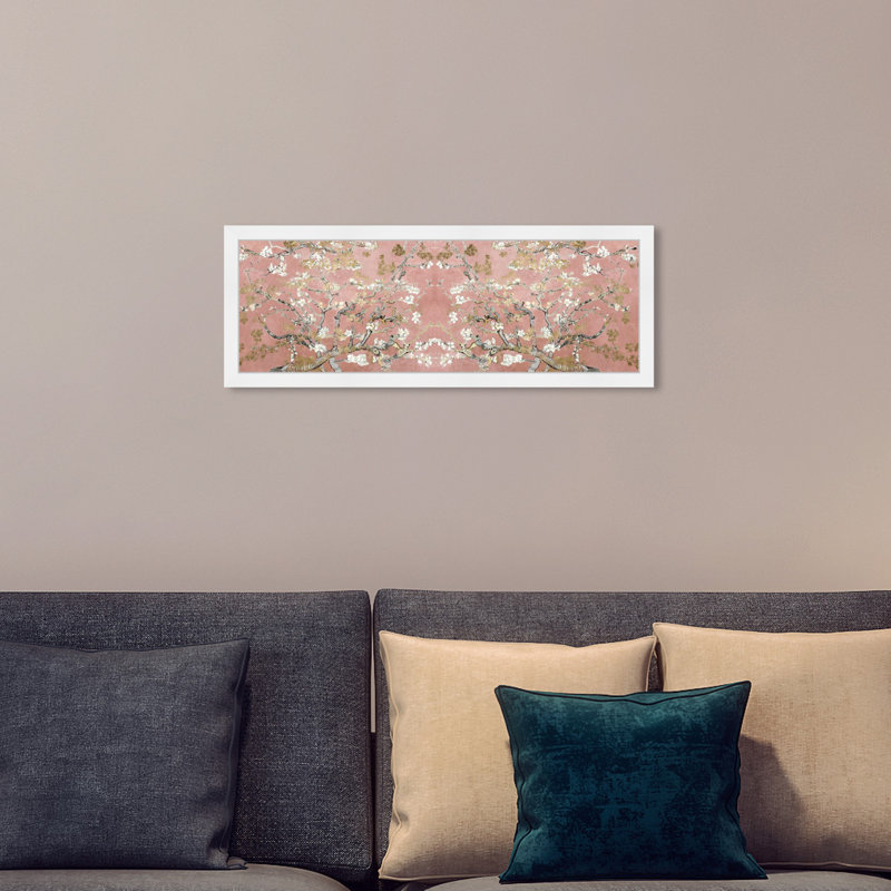 «Blush Blossoms», impression, H 10 po x l 30 po x P 1,5 po, Cadre blanc