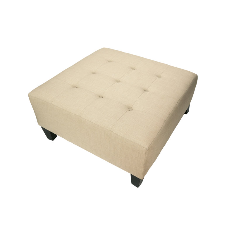 Emerson Upholstered Ottoman, Beige, Beige