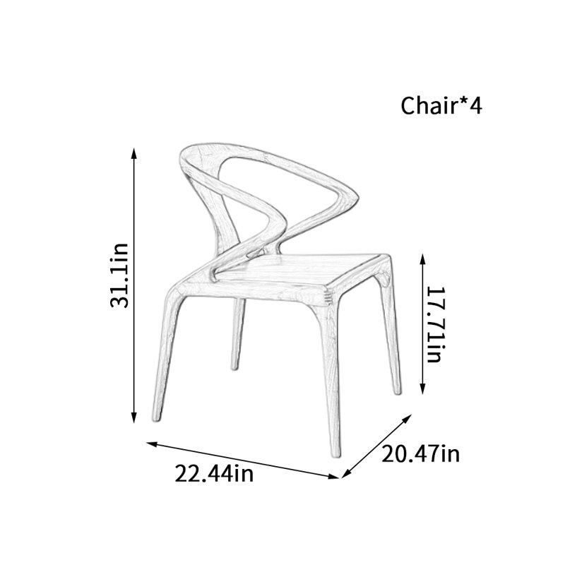 Chaises en bois de noyer massif de haute qualité et durables, 4