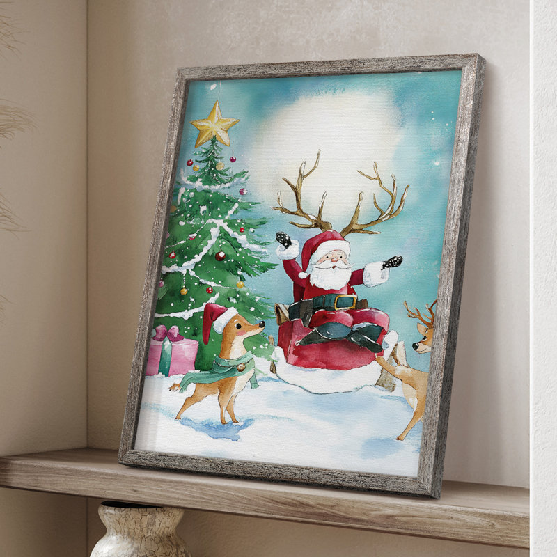 «Christmas Holiday Art DCCLIV», reproduction d'art encadrée - bois massif XMA171276, H 11 po x l 9 po