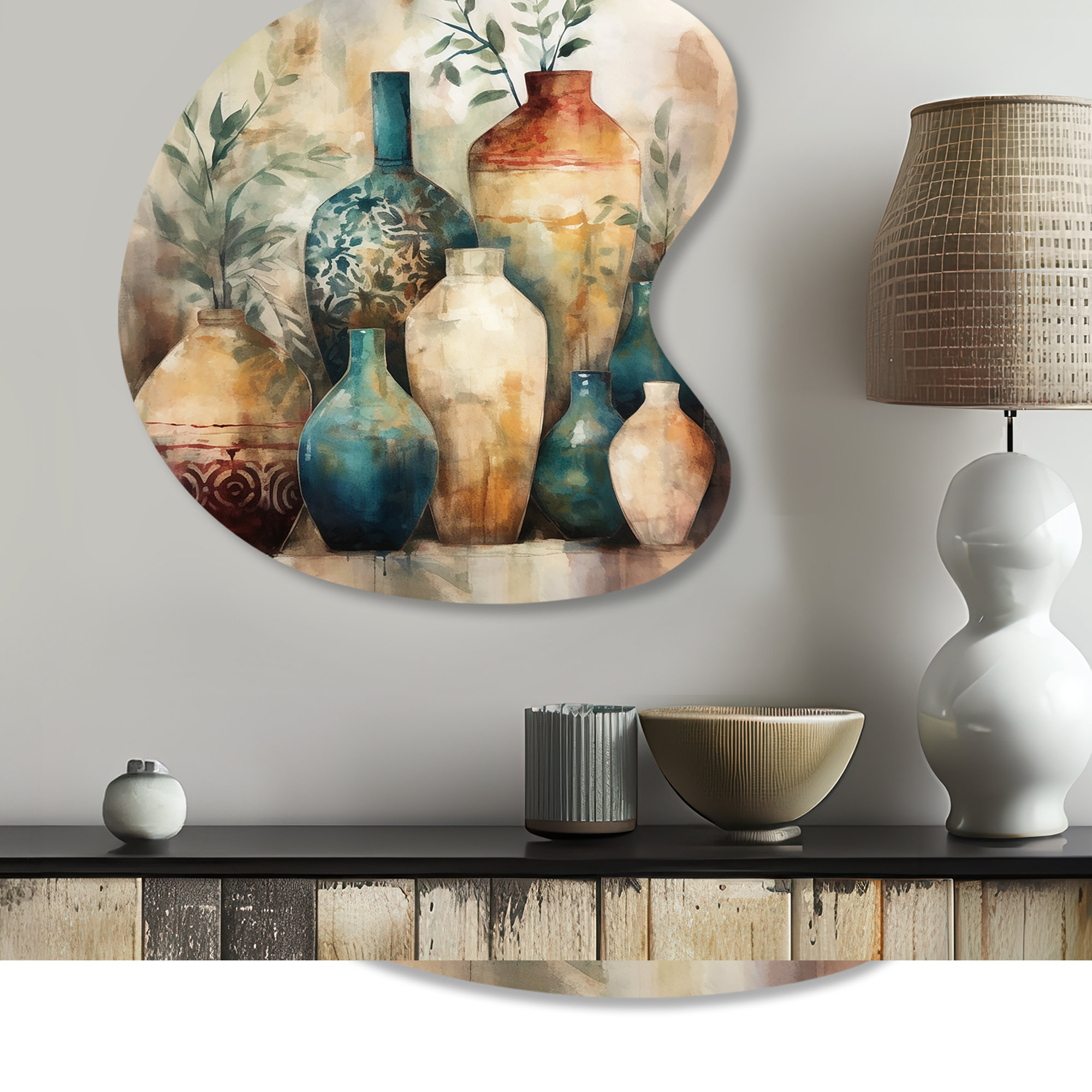 Lark Manor??? Green And Orange Artisanal Boho Pottery I - Boho Pottery ...