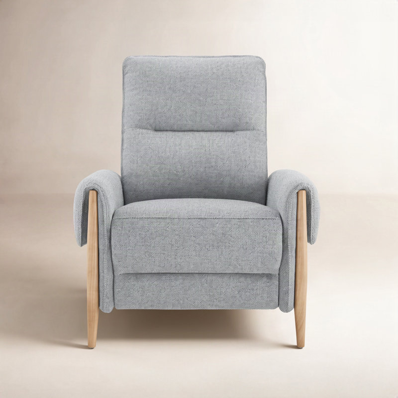 Michelle 36" Push-Back Recliner, Gray Polyester Blend