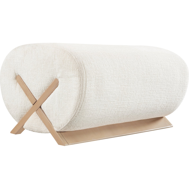 Repose-pieds Akira, Tissu de polyester crème, Naturel