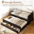 Wooden Daybed with Upholstered Button Tufted Backrest for Living Room, Bedroom, Guest Room-1946318968