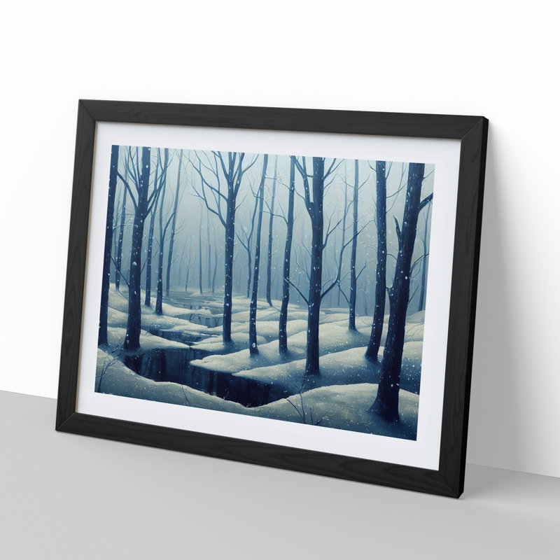 XH1022-10196X Winter Forest Vol.3 - Single Picture Frame Painting, Black, 34cm H x 46cm W x 2cm D