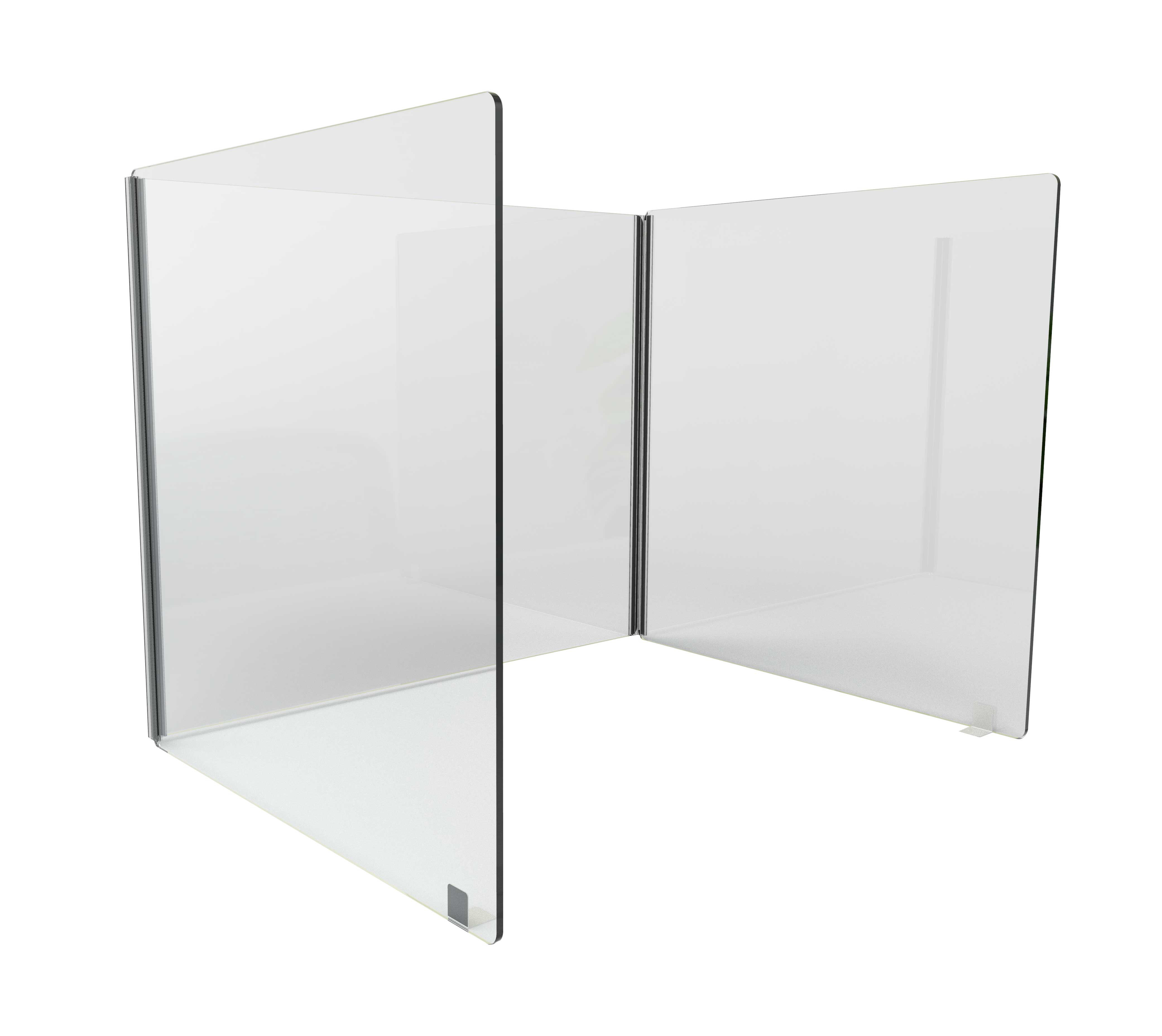 Ghent Desktop Personal Protection Thermoplastic 3 Panel Desk Privacy ...