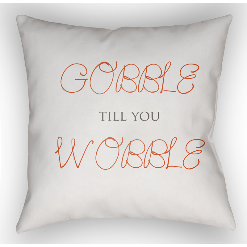 Reversible Throw Pillow, 18" H x 18" W x 4" D, White/Orange
