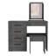 Coiffeuse de maquillage avec quatre tiroirs, un miroir et un tabouret-1165461813