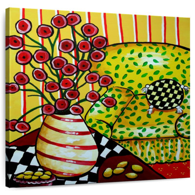 Chaise et coquelicots Harnek