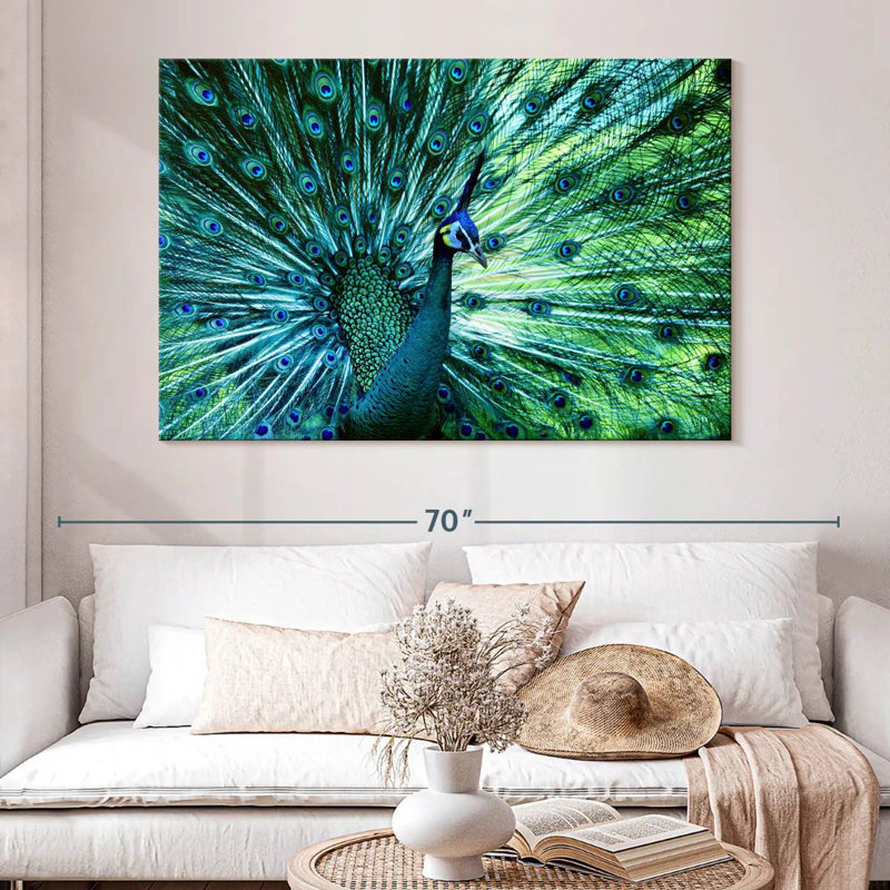 Elegant Peacock, 34" H x 51" W