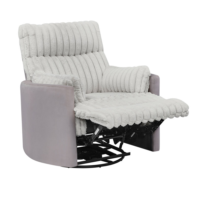 Fauteuil inclinable manuel en velours côtelé Bocaton, Gris