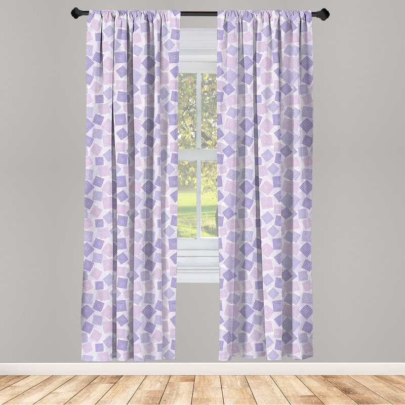 Geometric Semi-Sheer Rod Pocket Sliding Panel, 28" x 84"