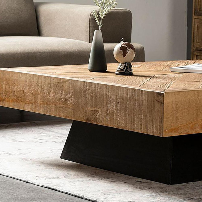Table de bout carrée en bois massif, H 15,7 po x L 47,2 po x l 47,2 po