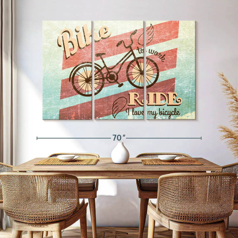 Affiche de travail de bicyclette, H 14 po x l 23 po