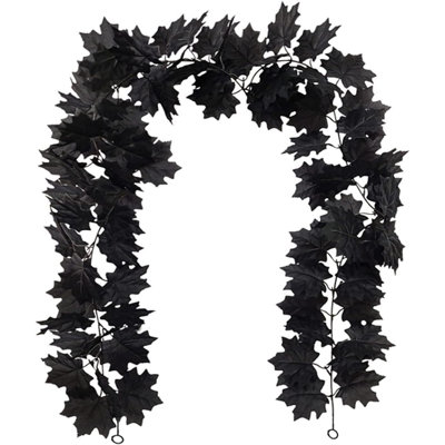 in. Lighted Fresh Faux Artificial Maple Garland