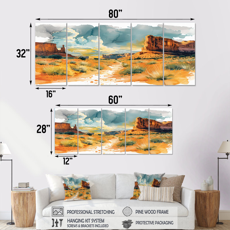 Marthella - Canyon, ensemble d'art sur toile, H 28 po x l 60 po