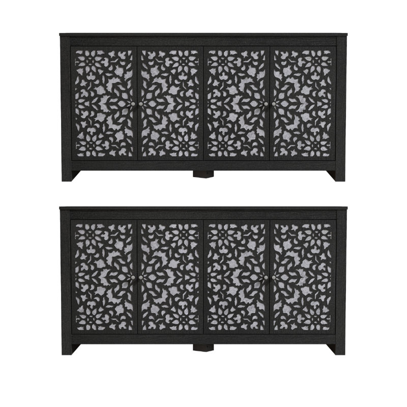 Ensemble de 2 commodes de rangement Arrastia, Chêne noir