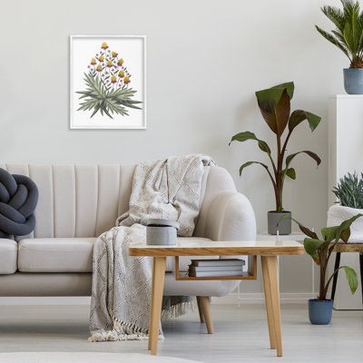 Leafy Wild Flowers Framed Giclee, design by Cecilia Battaini