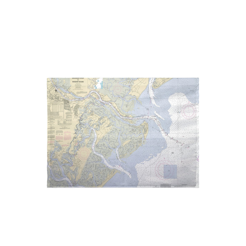 Nautical Map Double Sided Polyester Garden Flag, 12.5" H x 18" W