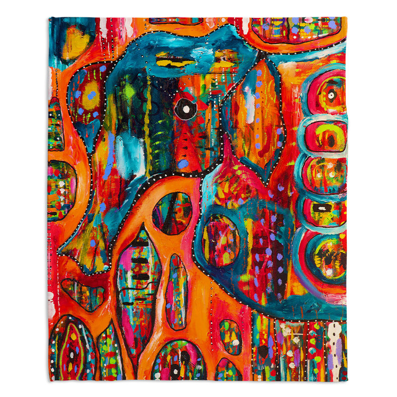 Couverture éléphant , 51 po x 60 po