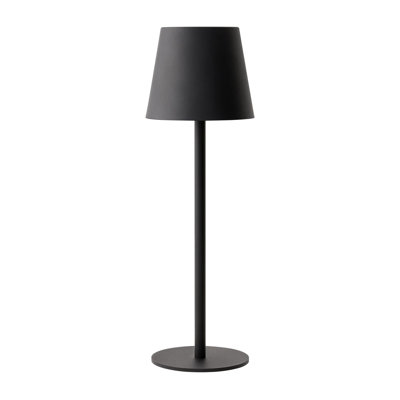 Lampe de bureau rechargeable sans fil Versa à DEL USB-C, 5200 mAh, fonctionnant à piles avec 3 températures de couleur 2700K-3000K-3500K et touche tactile marche / arrêt et gradation avec deux tiges de hauteur réglable de 5 po en noir