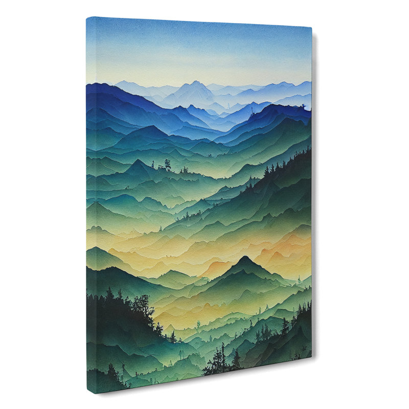 Serene Mountain Landscape No.4 - Wrapped Canvas, 50cm H x 35cm W x 3cm D