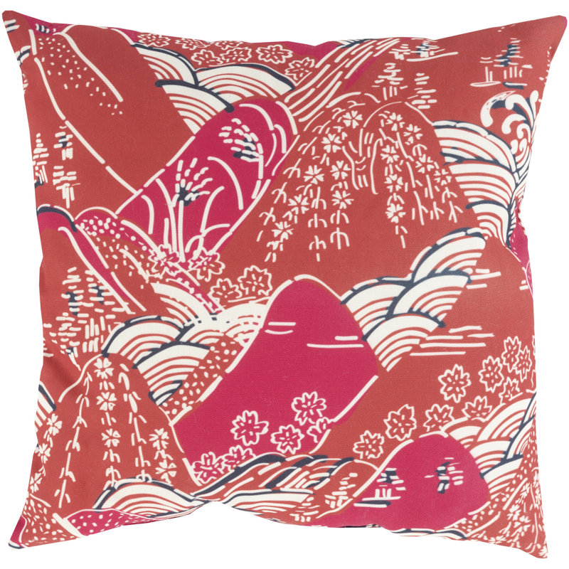 Mizu Ikat Throw Pillow, 18" H x 18" W x 4" D, Blue