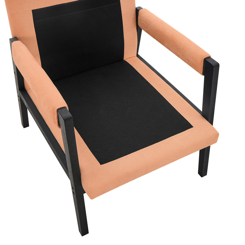 Chaise Janell orange de style Mid-Century - Revêtement luxueux, amovible, assise en bois de chenille moderne et confortable, structure